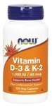 NowFoods Vitamin D-3 & K-2 120 caps